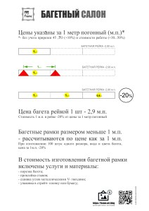 Таблица рассчета  стоимости  багета